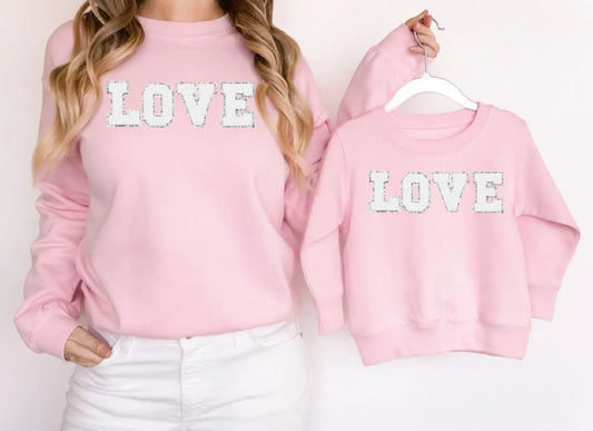 Sweet Wink | Mama Love Patch Valentines Day Sweatshirt