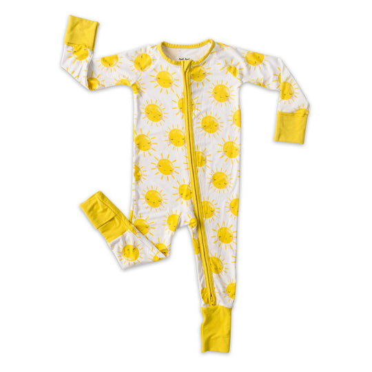 Little Sleepies | Grow With Me Bamboo Zip Romper Gift Set | Blue