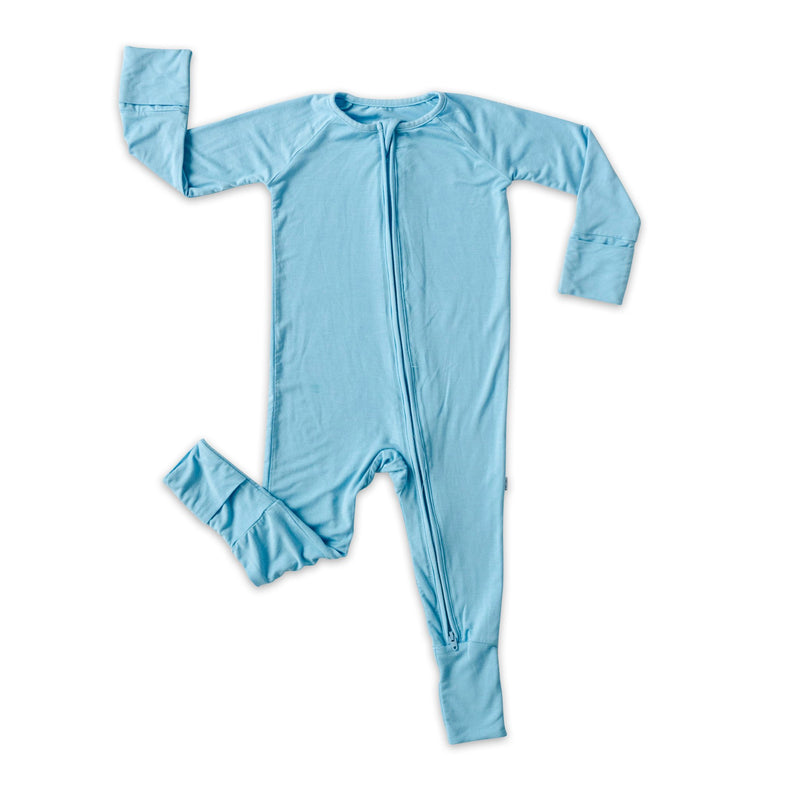 Little Sleepies | Grow With Me Bamboo Zip Romper Gift Set | Blue